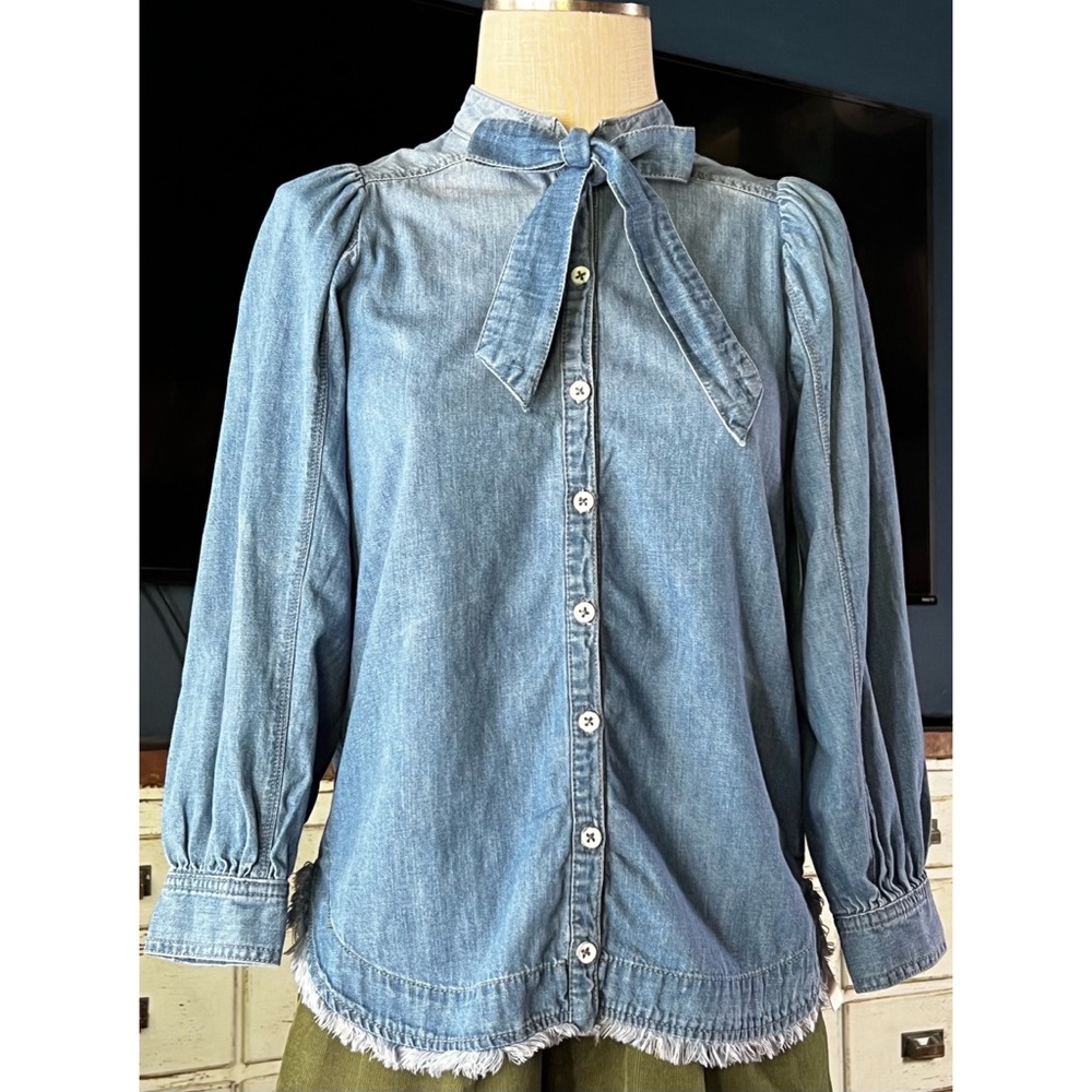 Anthropologie Pilcro Tie Neck Blouse XXS